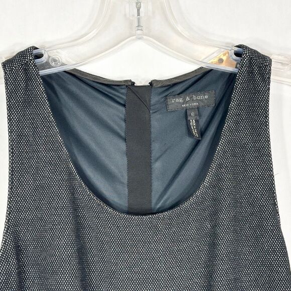 Rag & Bone Size 6 Enigma Dress Fit n Flare Drop Waist Black Mini Sleeveless 1470 - Picture 10 of 12